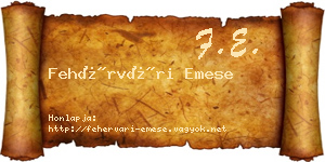 Fehérvári Emese névjegykártya