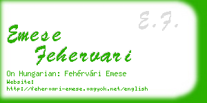 emese fehervari business card