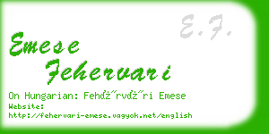 emese fehervari business card